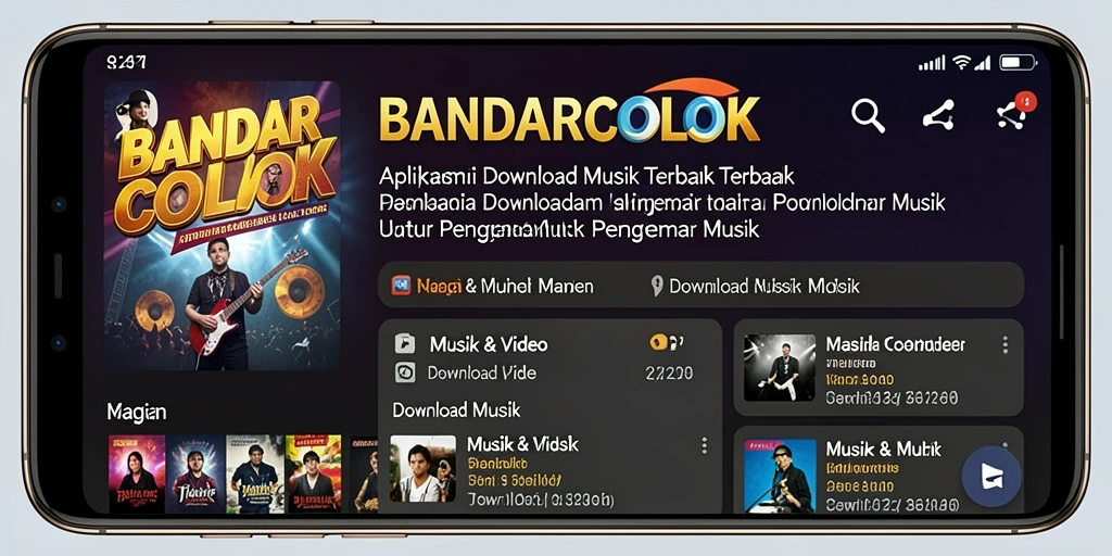 Tampilan antarmuka BANDARCOLOK yang menarik dan mudah digunakan untuk Download Musik.